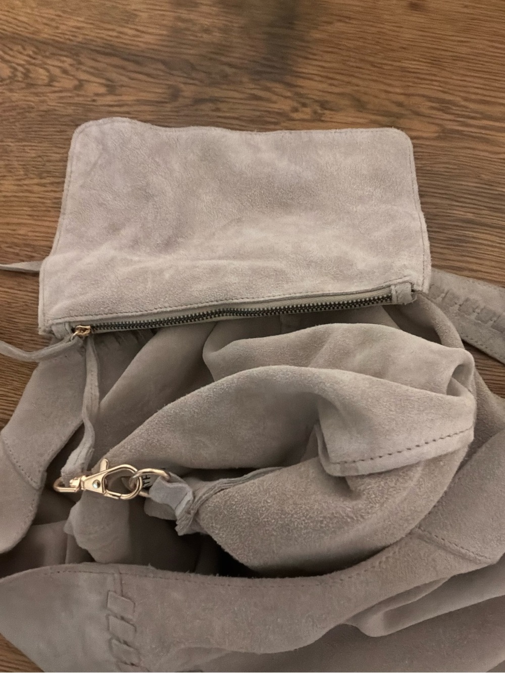 Haute Hippie classic Suede Boho Bag with Removable Pouch - Picture 8 of 12